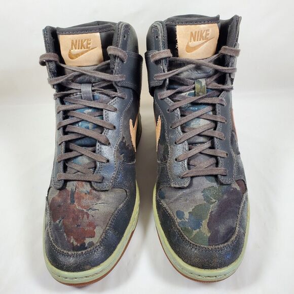 Nike Dunk Sky High Liberty Of London Women's Size 8 Wedge Shoes Midnight Fog - Picture 3 of 8